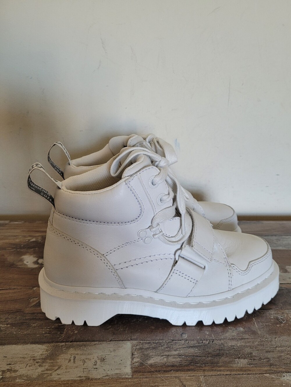 Dr. Martens Zuma  Leather Chunky White Boots.